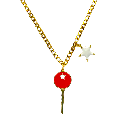 collar collar llave de la marca elas collection en color rojo