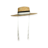 sombrero solpor de paja realizado de forma artesanal en galicia con tiras blancas de la marca elas collection