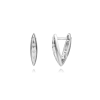 pendientes triángulo plateado de la marca elas collection