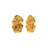 pendientes acero martillado irregular dorado de la marca elas collection