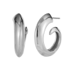 pendientes acero espiral plateado de la marca elas collection