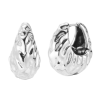 pendientes aro martillado acero plateado de la marca elas collection