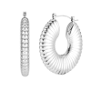 pendientes aro rayas plateado de la marca elas collection