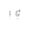 pendientes semi aro circonitas plateado de la marca elas collection