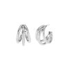 pendientes tube plateados de la marca elas collection